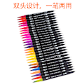Miniatyrbilde 2 av 2: 72 Farger Dobbel Tip Marker Penn Svart Stang Pvc Boks Akvarell Penn Sett