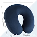Miniatyrbild 2 av 4: Ergonomisk nackkudde med skumpartiklar, justerbara remmar och mjukt polyesteröverdrag, blå