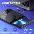 Pikkukuva 3 / 5: Monitoiminen ulkoinen optinen asema USB 3.0 ja TYPE-C DVD-poltin