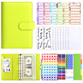 Miniatyrbillede 1 af 5: Budgetbinder A6 PU læder notesbog planlægger organizer æblegrøn 27 dele