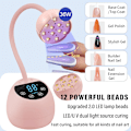 Miniatyrbild 2 av 5: 36W Mini Trådlös Nagellampa, Automatisk Gooseneck Bärbar USB Gel Nageltork, rosa