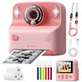 Miniatyrbillede 1 af 3: Digitalkamera 1080P HD Børne Instant Print Kamera 2.4 Tommer IPS Skærm Pink