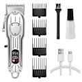 Miniatyrbild 1 av 4: USB Uppladdningsbar Professionell Elektrisk Hårklippare för Män med Digital LCD-skärm silver