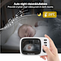 Miniatyrbillede 5 af 5: MC632A Babyalarm 3,2 tommer skærm med tovejs intercom, nattesyn og påmindelse om madning
