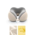 Miniatyrbild 1 av 4: Nackkudde Memory Foam U-formad Resekudde Bekväm 360° Nackstödskudde (Grå Vit)