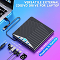 Pikkukuva 2 / 5: Erittäin ohut kannettava CD/DVD-asema USB 3.0- ja Type-C-liitännöillä, 4-porttinen keskitin, SD/TF-kortinlukija