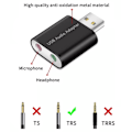 Miniatyrbilde 4 av 5: Ekstern USB 2.0 7.1 CH Virtuelt Lydkort Adapter Konverter
