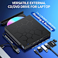 Miniatyrbild 2 av 5: Extern CD/DVD-enhet för Laptop, 7 I 1 USB 3.0 Ultra-Slim Portabel DVD-spelare