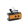 Pikkukuva 1 / 5: Aurinkoradio, 4000mAh AM/FM-radio, käsikammella toimiva hätälukulamppu (oranssi)