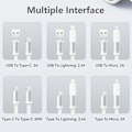 Miniatyrbillede 3 af 5: Kabelkits Bærbar Adapter Udtrækkelig Kabelopbevaringsboks Med Micro/Type-C/Usb/Apple Interface (Lilla)