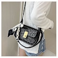 Miniatyrbild 3 av 4: Bow Crossbody Väska Dam Pu Läder Tote Mode Axelväska För Damer Black