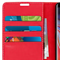 Miniatyrbild 5 av 5: Folio Äkta Läder Galaxy Note 9 Fodral Korthållare Videoställ GS Red