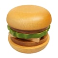 Miniatyrbild 1 av 5: Hamburgunderlägg i trä, set, tekoppbricka i massivt trä för snacks, desserter, halkfri, isolerad burger S As Shown