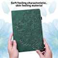 Miniatyrbild 5 av 5: Präglat Påfågelblommemönster Läder Tablet Skyddsskal med Rem Kompatibel För Samsung Galaxy Tab A 10.1 (2016) SM-T58 GS Green