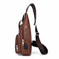 Miniatyrbild 5 av 5: Axelväska Herr Axelremsväska Crossbody Väska Skinn Ljusbrun GS