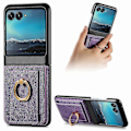 Miniatyrbild 1 av 5: Plånboksfodral för Motorola Razr 50 Ultra, PU-läder Stötsäkert Skyddsfodral med Kortfack & Metallringhållare