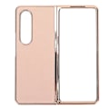 Miniatyrbild 1 av 5: Telefonskal Skyddande Omslag för Samsung Galaxy Z Fold 4 Nanoguldpläterat Äkta Läder Repskydd Rosa