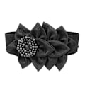 Miniatyrbild 1 av 5: Elastiskt midjebälte för kvinnor med blomdekoration, midjeband, modeaccessoar Black 85cm