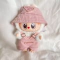 Miniatyrbild 2 av 2: Kläder för Labubu (INGEN Docka), Hatt & Overall Set för 17cm Labubu Tillbehör Kostym GS Light Pink