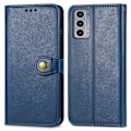 Miniatyrbild 2 av 4: Mobilskal i Läder med Spänne, Enfärgat, för Motorola Edge 20[D] Blue