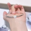 Miniatyrbillede 3 af 4: Rosa Hjerte Elsker Dig For Evigt Charm - Kompatibel med Pandora Charm Armbånd LGL