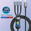 Miniatyrbild 4 av 5: 2-pack 3-i-1 Snabbladdningskabelpaket - USB-C till MicroUSB-adapter för iPhone 14/13, för Samsung, för Xiaomi - Hållbar & Högpresterande GS