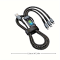 Miniatyrbild 5 av 5: 2-pack 3-i-1 Snabbladdningskabelpaket - USB-C till MicroUSB-adapter för iPhone 14/13, för Samsung, för Xiaomi - Hållbar & Högpresterande GS