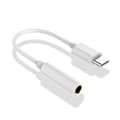 DAC USB C till 3.5mm AUX Adapter för Hörlurar Högtalare vit