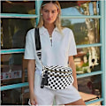 Miniatyrbild 5 av 5: Nuvore Crossbody Väska, Rutig Crossbody Komfortväska, Magväskor för Kvinnor GS Beige Lattice