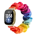Miniatyrbild 2 av 5: För Fitbit Versa 4/Sense 2 Scrunchie Klockarmband Tyg Tryckt Hårband Rem Armband Leopard Multicolor Style B Fitbit Versa 4