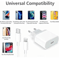 Miniatyrbild 2 av 5: iPhone Snabbladdare USB-C - 20W PD Snabbladdare med 2m USB-C till Lightning-kabel, kompatibel med iPhone 14 [fw]
