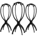 Perukställ, perukhuvudställ för peruker, hopfällbart perukställ, perukdisplayställ, svart, 3-pack