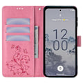 Miniatyrbild 2 av 5: Nokia X30 5G Skal med Handledsrem Plånboksfodral Flip PU Läder Fjäril Blomma Mobilskal Multicolor Multicolor Style C
