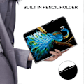 Pikkukuva 5 / 5: Nahkakotelo iPad Air 11 (2025) (2024) Air (2022) (2020) Pro 11 (2022) -tableteille, kuvio painettu, GS Multicolor Peacock