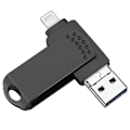 Pikkukuva 1 / 5: WJTG RICHWELL 256GB Suuri tallennustila USB-muistitikku iPhonelle Android-datan tallennukseen USB-muistitikku J GS Black Style A