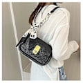 Miniatyrbild 2 av 4: Bow Crossbody Väska Dam Pu Läder Tote Mode Axelväska För Damer Black