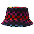 Miniatyrbild 2 av 3: Japansk Hyuna-stil färgglad rutig bucket hat koreansk version av liten fräsch litterär retro solhatt casual tra GS