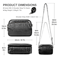 Miniatyrbild 2 av 5: Axelväska i Läder Dam Svart Crossbody Väska Dam Bred Rem Liten Axelväska Dam med 2 Breda Axelremmar Crossbag Axelväska Dam GS