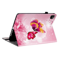 Pikkukuva 4 / 5: Nahkakotelo iPad Air 11 (2025) (2024) Air (2022) (2020) Pro 11 (2022) -tableteille, kuvio painettu, GS Multicolor Pink Butterfly