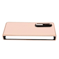 Miniatyrbild 2 av 5: Telefonskal Skyddande Omslag för Samsung Galaxy Z Fold 4 Nanoguldpläterat Äkta Läder Repskydd Rosa