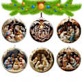 Miniatyrbild 1 av 5: 6 st Julkrubba Ornament, Akryl Julkrubba Julgransprydnad, Hängande Ornament Julkrubba Hänge