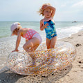 Miniatyrbild 5 av 5: Badring transparent badring blinkande vuxen badring uppblåsbar badring sommar simning strand simbassäng leksaker