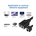 Miniatyrbillede 3 af 5: Hun 1 til 2 Adapterkabel Netværk Hundred Megabit Netværksdeler RJ45 Multi-funktionel 1 til 2 Net