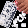 Miniatyrbillede 2 af 5: 100 stk. Kvadratiske Falske Tånegle Fuld Dækning Hvid Kunstige Falske Tånegle Akryl Fod Neglekunst Tips Manicure Værktøjer - MXBC