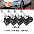 Miniatyrbild 2 av 5: 1 Set med 4 Tpms 433mhz Däcktryckssensorer för Model S Model X Model 3 1034602-00-a 103460200a