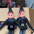 Miniatyrbillede 2 af 3: Elf Adfærd Dårlig Elf Plyslegetøj Lange Ben Blød Krop Sort Julepynt Ornamenter