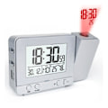 Miniatyrbild 1 av 4: Digital Projektionsväckarklocka för Sovrum, Stor Väckarklocka med Projektion på Tak med USB-Port, Batteribackup, 180-projektor, LED-Display