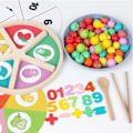 Miniatyrbillede 3 af 6: Træsimuleringsfrugtsorteringsplade legetøj børns tidlig uddannelse farvegenkendelse matematik undervisningshjælpemidler