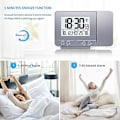 Miniatyrbild 4 av 4: Digital Projektionsväckarklocka för Sovrum, Stor Väckarklocka med Projektion på Tak med USB-Port, Batteribackup, 180-projektor, LED-Display