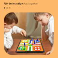 Pikkukuva 2 / 3: 12 tuuman Ludo & Snakes & Ladders 2-in-1 klassinen lautapeli aikuisille ja lapsille, sisältää 1 pelilaudan, 2 noppaa, 16 pelinappulaa, säännöt ja kantokassin